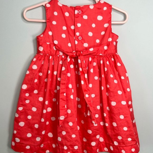 Carters Baby Girl Sleeveless Red Polka Dot Dress Size 9 Months - Picture 2 of 3